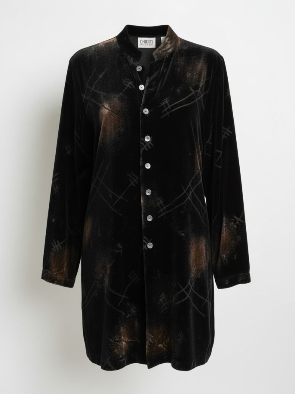 Vintage Chico's Design SILK and VELVET blend tunic top